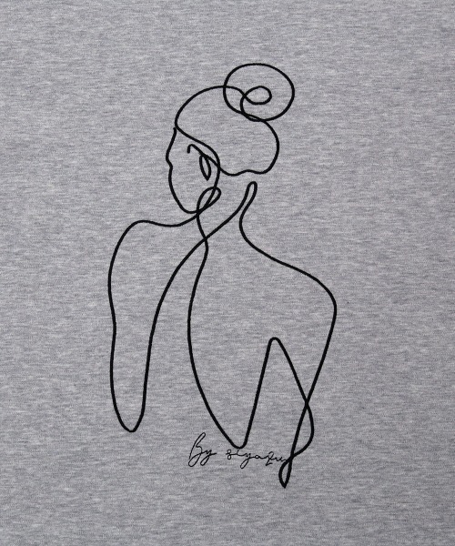Rejoule(リジュール)の「ラインアート刺繍 ニュアンスTEE(Tシャツ/カットソー・レディース・ホワイト/グレー/チャコールグレー・FREE)」の7枚目の写真