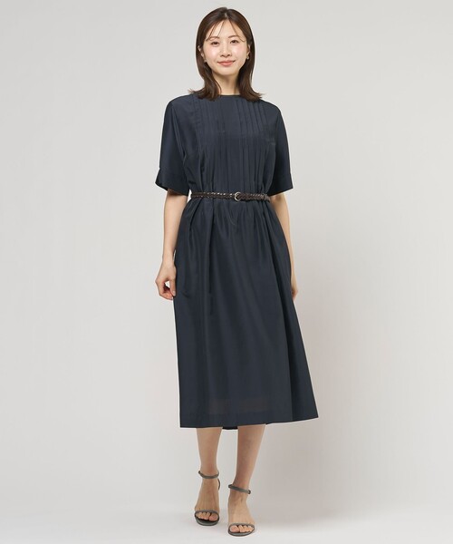 J.PRESS(ジェイプレス)の「エアリースパンボイル ワンピース(ワンピース・レディース・ベージュ系/ネイビー系/グレー系・T15/T13)」の5枚目の写真