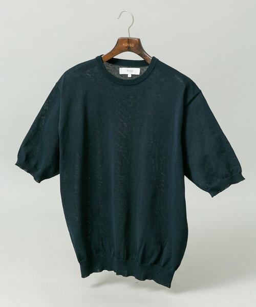 URBAN RESEARCH ROSSO MEN(アーバンリサーチロッソメン)の「『UR TECH』AIRDRY半袖クルーニット(ニット/セーター・メンズ・カーキ/チャコールグレー/ライトグレー/ネイビー・MEDIUM/LARGE/X-LARGE)」の4枚目の写真