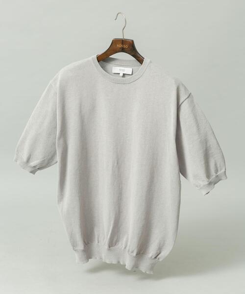 URBAN RESEARCH ROSSO MEN(アーバンリサーチロッソメン)の「『UR TECH』AIRDRY半袖クルーニット(ニット/セーター・メンズ・カーキ/チャコールグレー/ライトグレー/ネイビー・MEDIUM/LARGE/X-LARGE)」の1枚目の写真