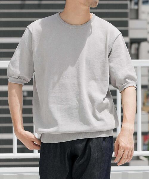 URBAN RESEARCH ROSSO MEN(アーバンリサーチロッソメン)の「『UR TECH』AIRDRY半袖クルーニット(ニット/セーター・メンズ・カーキ/チャコールグレー/ライトグレー/ネイビー・MEDIUM/LARGE/X-LARGE)」の11枚目の写真