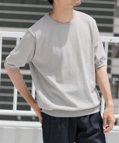 URBAN RESEARCH ROSSO MEN(アーバンリサーチロッソメン)の「『UR TECH』AIRDRY半袖クルーニット(ニット/セーター・メンズ・カーキ/チャコールグレー/ライトグレー/ネイビー・MEDIUM/LARGE/X-LARGE)」の12枚目の写真