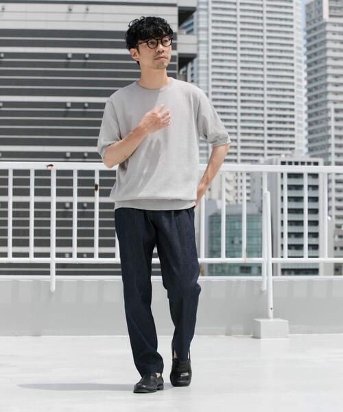 URBAN RESEARCH ROSSO MEN(アーバンリサーチロッソメン)の「『UR TECH』AIRDRY半袖クルーニット(ニット/セーター・メンズ・カーキ/チャコールグレー/ライトグレー/ネイビー・MEDIUM/LARGE/X-LARGE)」の13枚目の写真