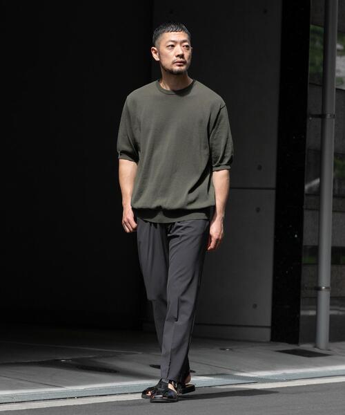 URBAN RESEARCH ROSSO MEN(アーバンリサーチロッソメン)の「『UR TECH』AIRDRY半袖クルーニット(ニット/セーター・メンズ・カーキ/チャコールグレー/ライトグレー/ネイビー・MEDIUM/LARGE/X-LARGE)」の17枚目の写真