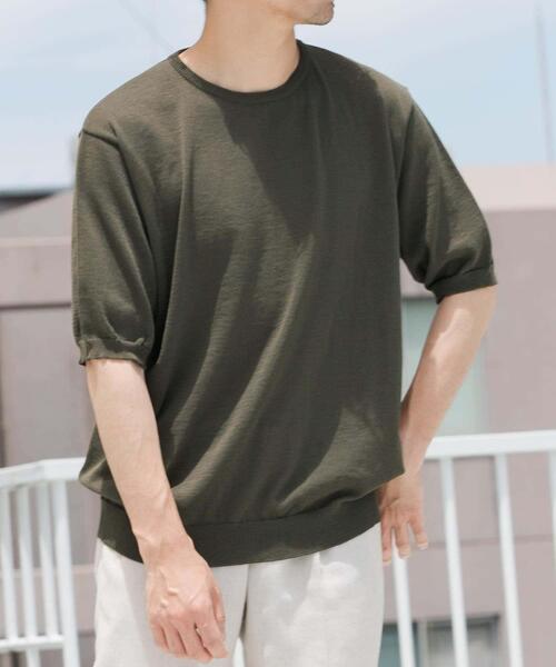 URBAN RESEARCH ROSSO MEN(アーバンリサーチロッソメン)の「『UR TECH』AIRDRY半袖クルーニット(ニット/セーター・メンズ・カーキ/チャコールグレー/ライトグレー/ネイビー・MEDIUM/LARGE/X-LARGE)」の18枚目の写真