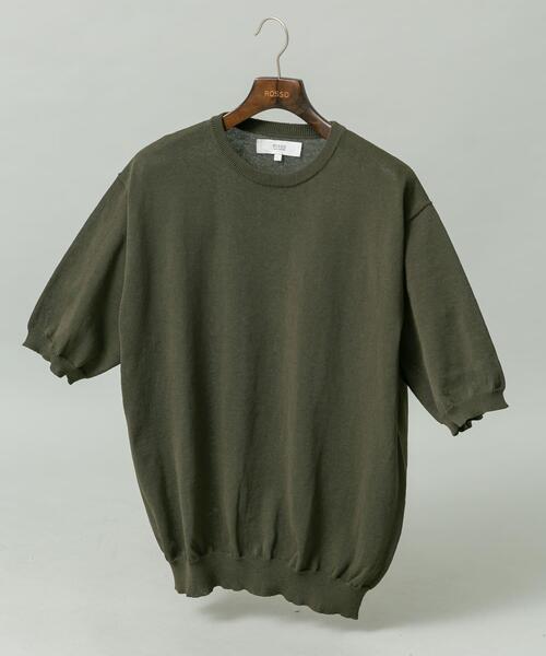 URBAN RESEARCH ROSSO MEN(アーバンリサーチロッソメン)の「『UR TECH』AIRDRY半袖クルーニット(ニット/セーター・メンズ・カーキ/チャコールグレー/ライトグレー/ネイビー・MEDIUM/LARGE/X-LARGE)」の6枚目の写真