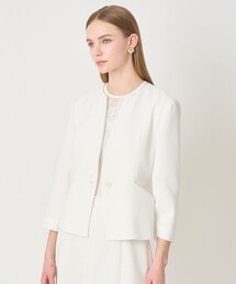 ANAYI | カラミリネンライクノーカラー ジャケット〈セットアップ対応商品〉(ノーカラージャケット)