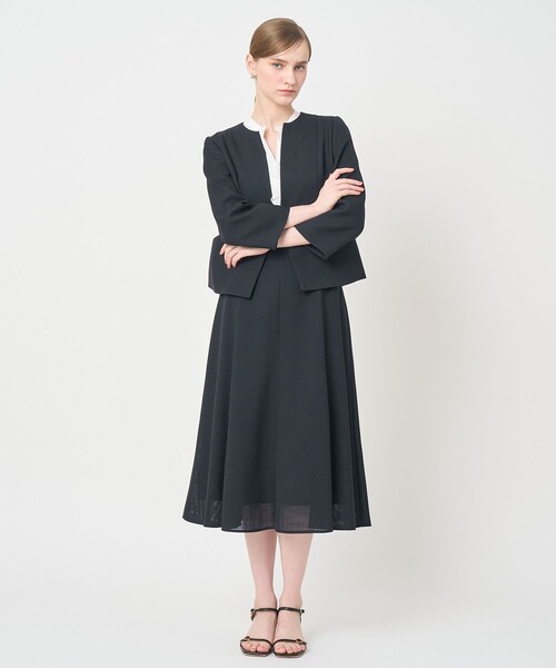 ANAYI(アナイ)の「カラミリネンライクノーカラー ジャケット〈セットアップ対応商品〉(ノーカラージャケット・レディース・ホワイト/ネイビー/ベージュ・38/36/34)」の21枚目の写真