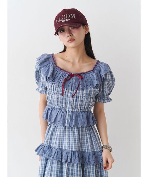 jouetie（ジュエティ）の「レースフリルアシメロングスカート【セットアップ対応】（スカート・レディース・ブラック/ブルー/オフホワイト・MEDIUM）」の20枚目の写真