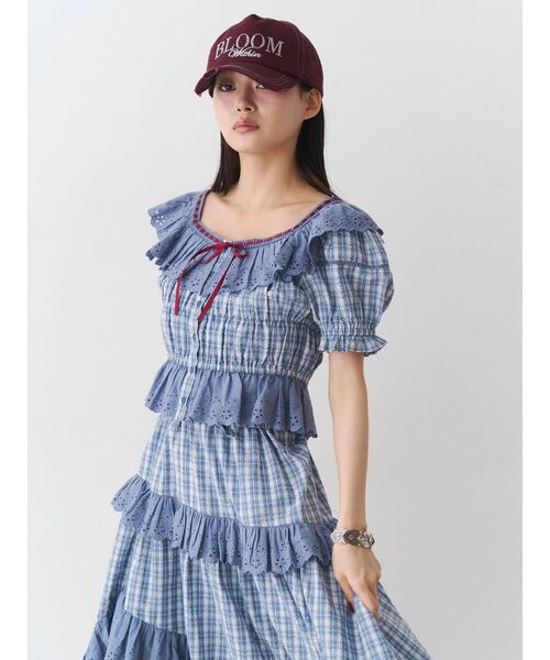 jouetie（ジュエティ）の「レースフリルアシメロングスカート【セットアップ対応】（スカート・レディース・ブラック/ブルー/オフホワイト・MEDIUM）」の21枚目の写真
