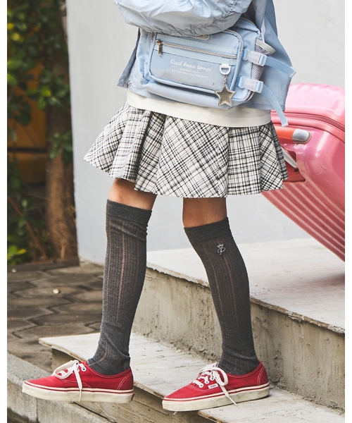 pom ponette junior(ポンポネットジュニア)の「【130cmあり】サーキュラースカート×【接触冷感】インナーパンツセット(スカート・キッズ・オフホワイト・S/M/L/LL)」の1枚目の写真