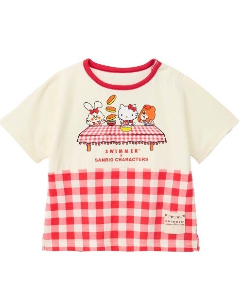 SWIMMER(SWIMMER)の「SWIMMER×サンリオキャラクターズ 総柄切替えプリント半袖Tシャツ(Tシャツ/カットソー・キッズ・レッド系その他4/ベージュ系その他3・90/100/110/120)」の2枚目の写真