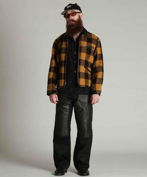 Schott(ショット)の「Schott/ショット/BUFFALO LEATHER COMBINATION JKT/バッファロー レザー コンビ ジャケット(ブルゾン・メンズ・レッド/ベージュ・L/M/2XL/XL)」の9枚目の写真