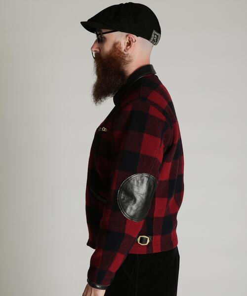Schott(ショット)の「Schott/ショット/BUFFALO LEATHER COMBINATION JKT/バッファロー レザー コンビ ジャケット(ブルゾン・メンズ・レッド/ベージュ・L/M/2XL/XL)」の4枚目の写真