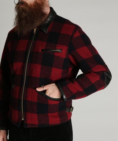 Schott(ショット)の「Schott/ショット/BUFFALO LEATHER COMBINATION JKT/バッファロー レザー コンビ ジャケット(ブルゾン・メンズ・レッド/ベージュ・L/M/2XL/XL)」の7枚目の写真