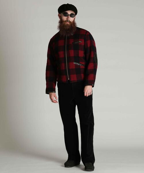 Schott(ショット)の「Schott/ショット/BUFFALO LEATHER COMBINATION JKT/バッファロー レザー コンビ ジャケット(ブルゾン・メンズ・レッド/ベージュ・L/M/2XL/XL)」の10枚目の写真