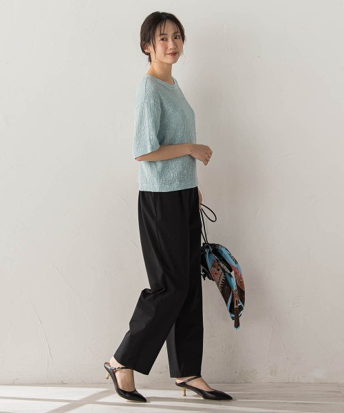 Droite lautreamont（ドロワットロートレアモン）の「CICA配合サークルストレッチテーパードパンツ（その他パンツ・レディース・ネイビー/ベージュ/ブラック・S/M）」の8枚目の写真