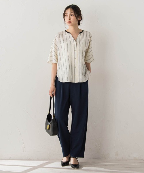 Droite lautreamont（ドロワットロートレアモン）の「CICA配合サークルストレッチテーパードパンツ（その他パンツ・レディース・ネイビー/ベージュ/ブラック・S/M）」の17枚目の写真