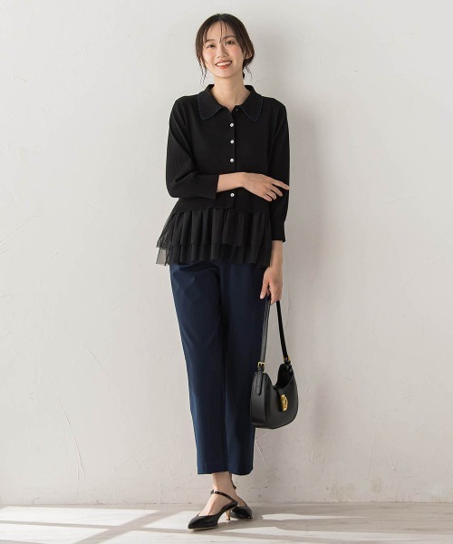 Droite lautreamont（ドロワットロートレアモン）の「CICA配合サークルストレッチテーパードパンツ（その他パンツ・レディース・ネイビー/ベージュ/ブラック・S/M）」の19枚目の写真