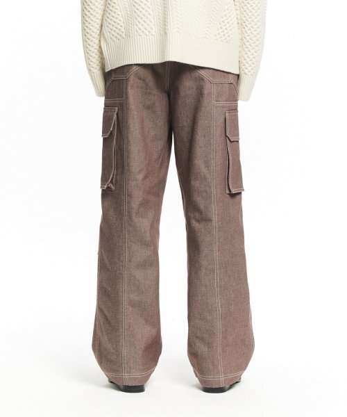 MAISON MINED(メゾンミネド)の「OBLIQUE CARPENTER WIDE PANTS BROWN(その他パンツ・メンズ・その他・46/48/50)」の4枚目の写真