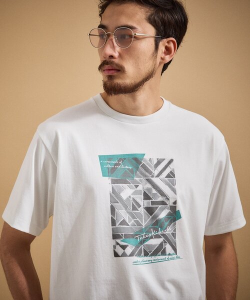 TAKEO KIKUCHI(タケオキクチ)の「モノクロタイルTシャツ(Tシャツ/カットソー・メンズ・ライトベージュ/ブラック/ホワイト・04/02/03)」の22枚目の写真
