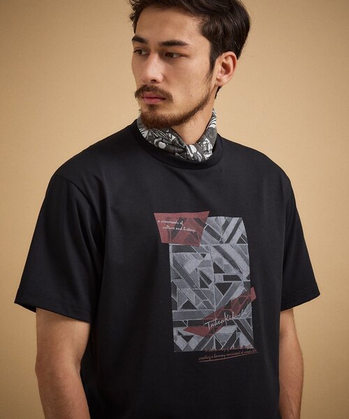 TAKEO KIKUCHI(タケオキクチ)の「モノクロタイルTシャツ(Tシャツ/カットソー・メンズ・ライトベージュ/ブラック/ホワイト・04/02/03)」の18枚目の写真
