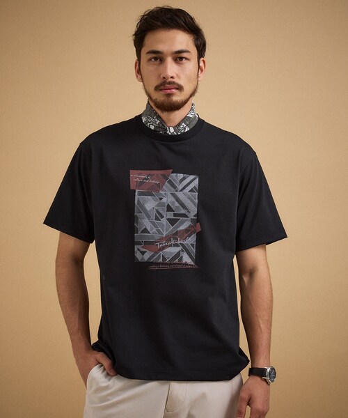 TAKEO KIKUCHI(タケオキクチ)の「モノクロタイルTシャツ(Tシャツ/カットソー・メンズ・ライトベージュ/ブラック/ホワイト・04/02/03)」の17枚目の写真
