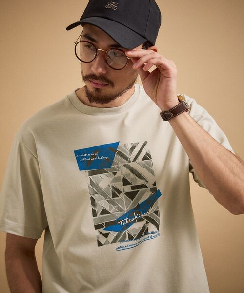 TAKEO KIKUCHI(タケオキクチ)の「モノクロタイルTシャツ(Tシャツ/カットソー・メンズ・ライトベージュ/ブラック/ホワイト・04/02/03)」の14枚目の写真