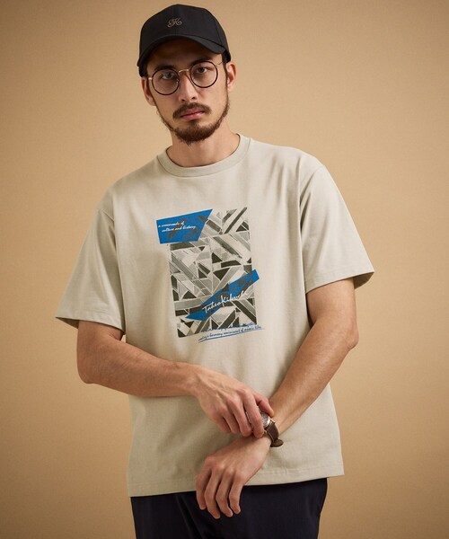 TAKEO KIKUCHI(タケオキクチ)の「モノクロタイルTシャツ(Tシャツ/カットソー・メンズ・ライトベージュ/ブラック/ホワイト・04/02/03)」の13枚目の写真