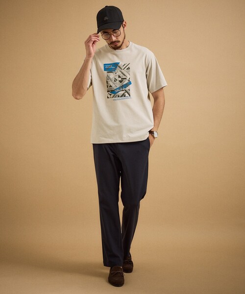 TAKEO KIKUCHI(タケオキクチ)の「モノクロタイルTシャツ(Tシャツ/カットソー・メンズ・ライトベージュ/ブラック/ホワイト・04/02/03)」の12枚目の写真