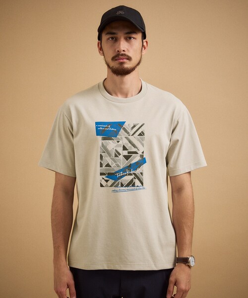TAKEO KIKUCHI(タケオキクチ)の「モノクロタイルTシャツ(Tシャツ/カットソー・メンズ・ライトベージュ/ブラック/ホワイト・04/02/03)」の10枚目の写真