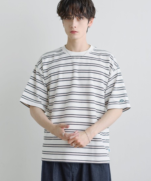 DISCUS(ディスカス)の「【COOLMAX/ドライ機能】DISCUS/レトロボーダーBOXT(Tシャツ/カットソー・メンズ・ダークグリーン/ホワイト/ホワイト系/グレイッシュベージュ・XL/M/L)」の20枚目の写真
