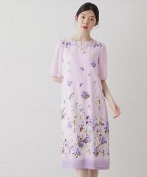 Sunauna（スーナウーナ）の「【co creation and yours／SS～L】多色花柄プリント五分袖ワンピース（ワンピース）」