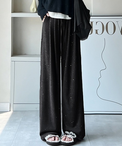 Miniministore（ミニミニストア）の「キラキララメスウェットパンツハイウエスト（その他パンツ・レディース・ダークグレー/ベージュ/ライトグレー/ブラック・FREE）」の10枚目の写真
