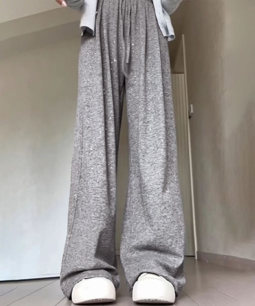 Miniministore(ミニミニストア)の「キラキララメスウェットパンツハイウエスト(その他パンツ・レディース・ダークグレー/ベージュ/ライトグレー/ブラック・FREE)」の14枚目の写真
