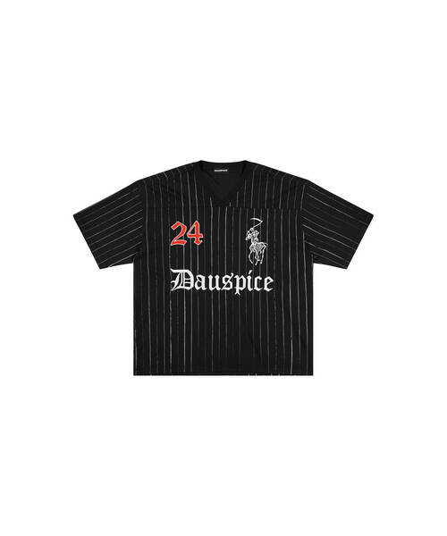 DAUSPICE(ディーオスピス)の「BB STRIPE FOOTBALL JERSEY Black(Tシャツ/カットソー・レディース・ブラック・MEDIUM/LARGE)」の1枚目の写真
