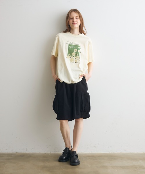 Crisp(クリスプ)の「side pocket half pants / サイドポケットハーフパンツ(その他パンツ・レディース・ブラック/アイボリー・FREE)」の6枚目の写真