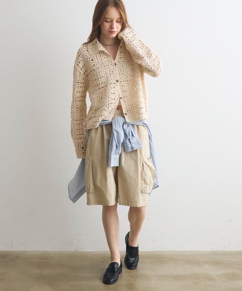 Crisp(クリスプ)の「side pocket half pants / サイドポケットハーフパンツ(その他パンツ・レディース・ブラック/アイボリー・FREE)」の18枚目の写真