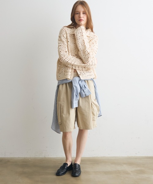 Crisp(クリスプ)の「side pocket half pants / サイドポケットハーフパンツ(その他パンツ・レディース・ブラック/アイボリー・FREE)」の19枚目の写真