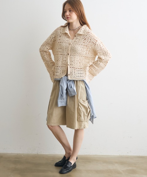 Crisp(クリスプ)の「side pocket half pants / サイドポケットハーフパンツ(その他パンツ・レディース・ブラック/アイボリー・FREE)」の20枚目の写真