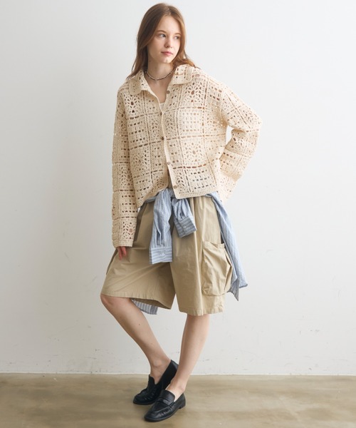 Crisp(クリスプ)の「side pocket half pants / サイドポケットハーフパンツ(その他パンツ・レディース・ブラック/アイボリー・FREE)」の21枚目の写真