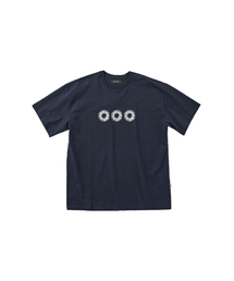 999HUMANITY（999ヒューマニティ）の「EVDロゴハーフTシャツ（ダークネイビー）（Tシャツ/カットソー）」