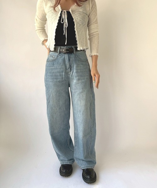 Port(ポート)の「【 New market 】 ステッチライン デニム パンツ(デニムパンツ・レディース・インディゴブルー・S/M)」の4枚目の写真