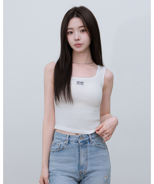 muahmuah（ムーアムーア）の「レース スクエアネック ノースリーブ [4色]（Tシャツ/カットソー・レディース・ベージュ/ホワイト・FREE）」の4枚目の写真