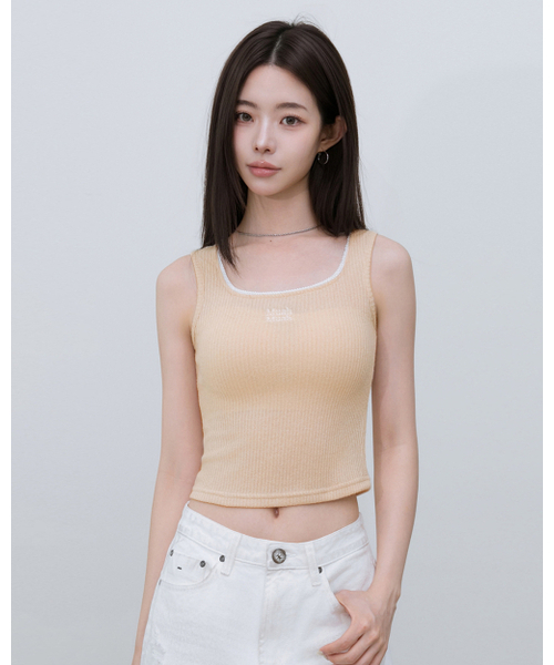 muahmuah（ムーアムーア）の「レース スクエアネック ノースリーブ [4色]（Tシャツ/カットソー・レディース・ベージュ/ホワイト・FREE）」の13枚目の写真