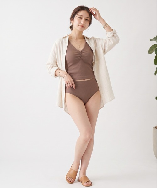 Re:EDIT(リエディ)の「DAILY SWIM ラッシュガード×水着 4点セット(水着・レディース・ブラック・S-Long)」の6枚目の写真