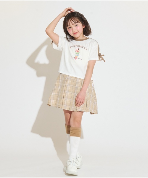 PINK-latte(ピンクラテ)の「【サーティワン】【接触冷感】袖ラインリボン半袖Tシャツ(Tシャツ/カットソー・キッズ・ピンク/ミント/モカ・160cm/150cm/140cm/130cm/120cm)」の12枚目の写真
