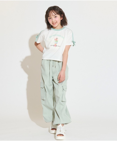 PINK-latte(ピンクラテ)の「【サーティワン】【接触冷感】袖ラインリボン半袖Tシャツ(Tシャツ/カットソー・キッズ・ピンク/ミント/モカ・160cm/150cm/140cm/130cm/120cm)」の13枚目の写真