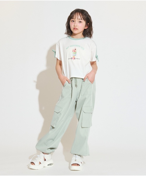 PINK-latte(ピンクラテ)の「【サーティワン】【接触冷感】袖ラインリボン半袖Tシャツ(Tシャツ/カットソー・キッズ・ピンク/ミント/モカ・160cm/150cm/140cm/130cm/120cm)」の14枚目の写真