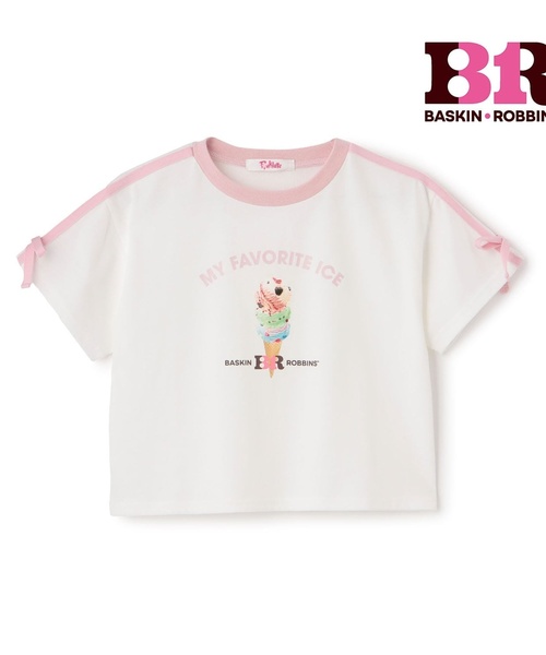 PINK-latte(ピンクラテ)の「【サーティワン】【接触冷感】袖ラインリボン半袖Tシャツ(Tシャツ/カットソー・キッズ・ピンク/ミント/モカ・160cm/150cm/140cm/130cm/120cm)」の17枚目の写真